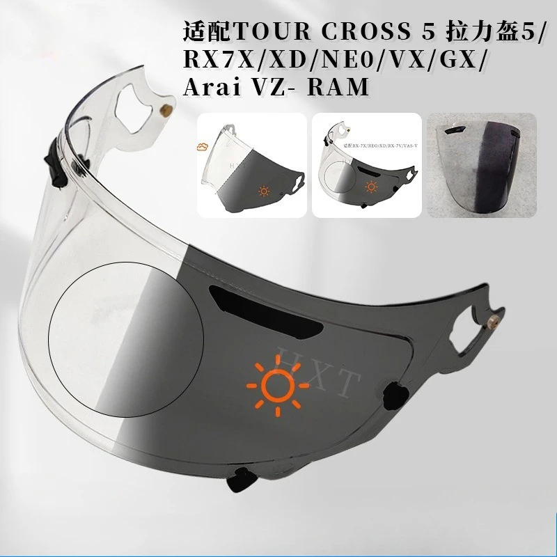 Photochromic Helmet Visor Shield, Replacement Lens Compatible with TOUR-X5 TOUR-CROSS V XD-5 Helmet, VAS-A MAX-V