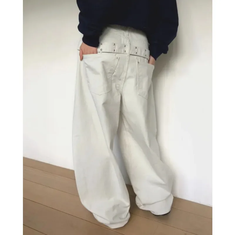 

2000S Women Baggy Jeans Dark Academia Cyber Punk Designer Harajuku Denim Pants Goblin Core Grunge Wide Fit American Retro Y2K