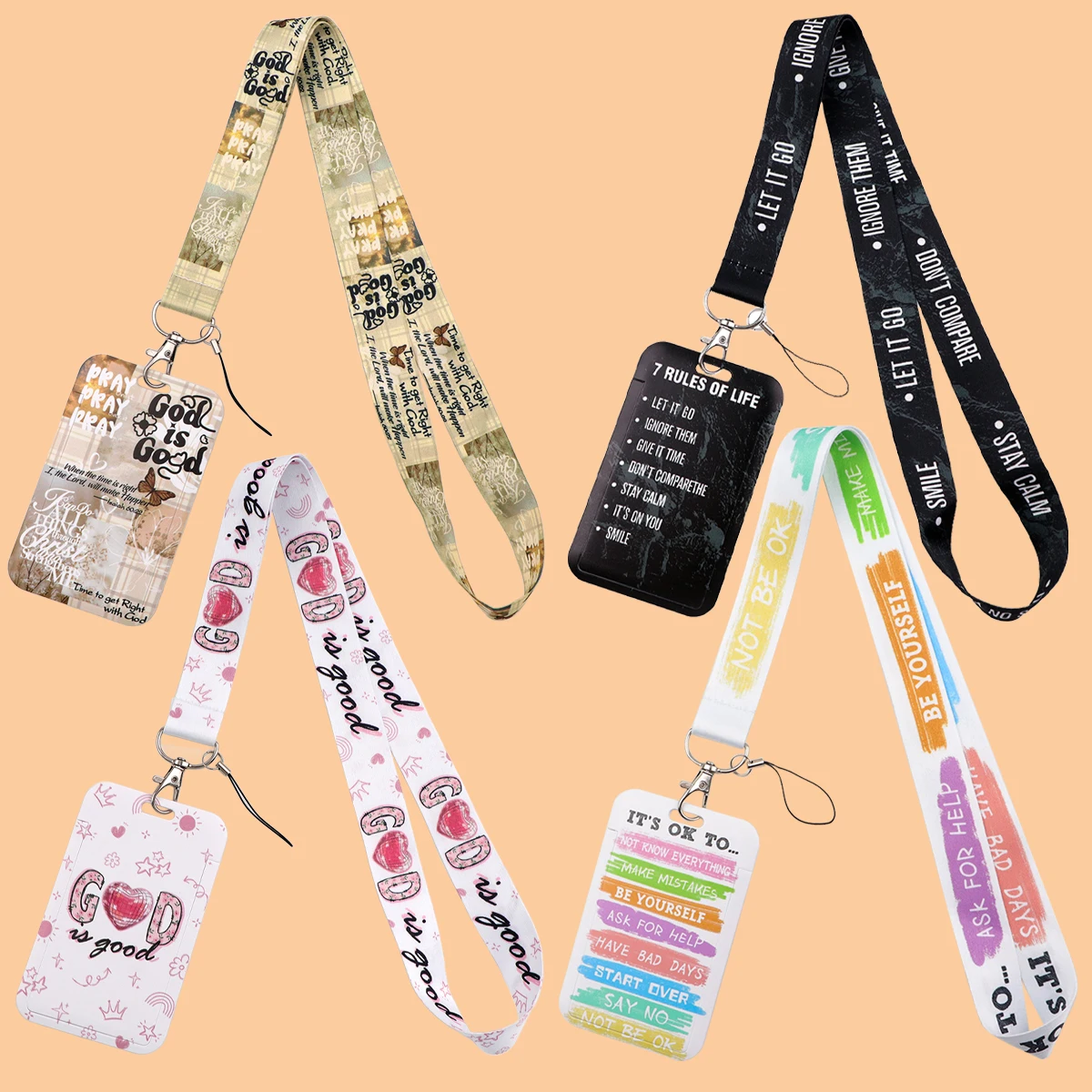

GOD Is Good Credential Holder Cute Lanyards for Key Neck Strap For Card Badge Gym Keychain Keyring Accessories Gifts