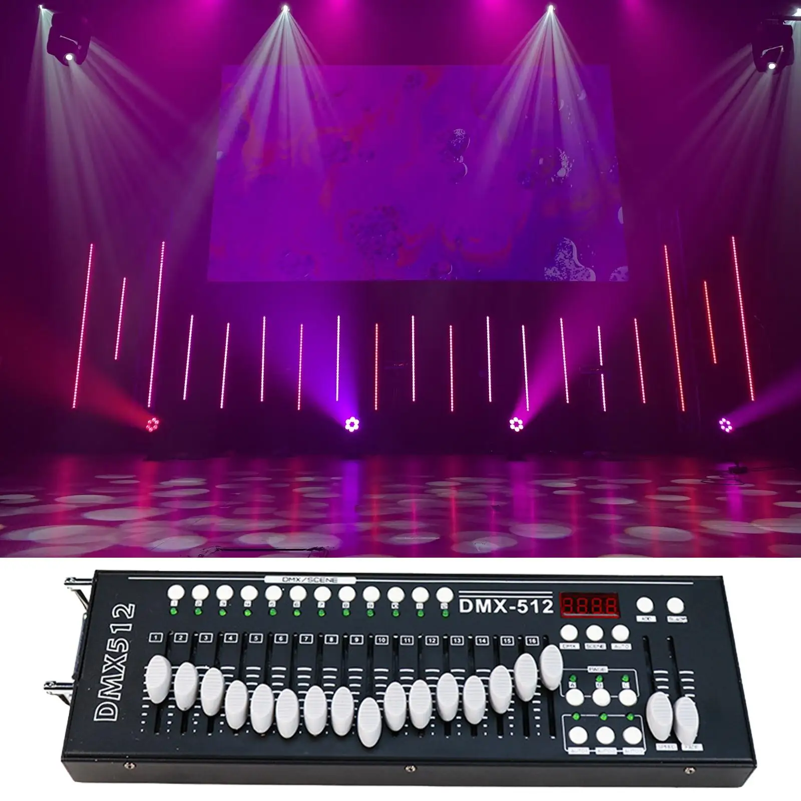 multiuso dj light controller pratico console para concerto ktv pub transmissao ao vivo room party 16 canais dmx 512 01