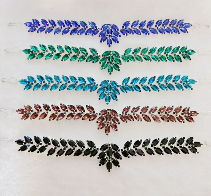New diamond handmade Colorful Crystal Connector Rhinestones Applique For Flip Flops Diy Shoe Garment Decoration Chain