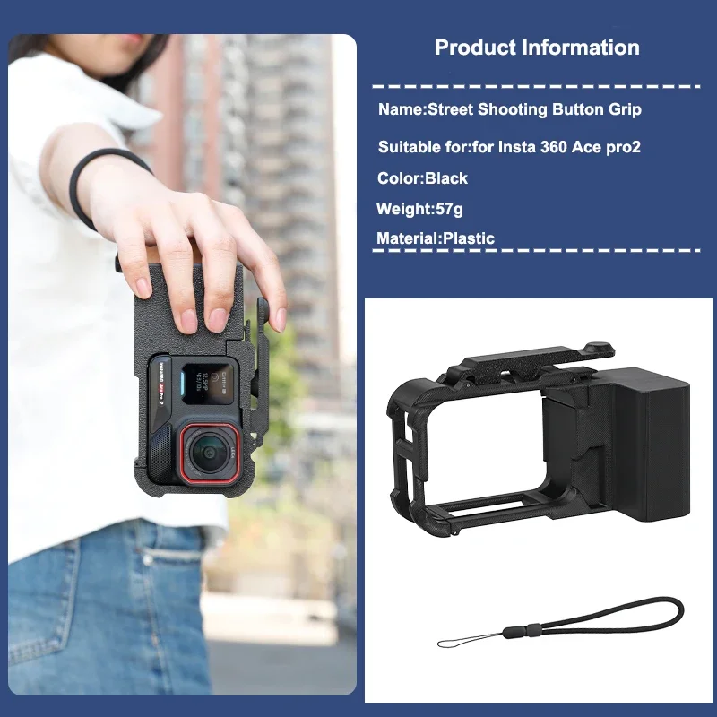 3D printing Street Grip Vlog Holder Combo Camera Grip Holder For insta360 ace Pro 2 Action Camera Grip Camera Accessories