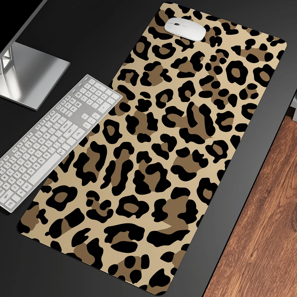 Pink Leopard print Mousepad Custom Home Computer Keyboard Pad Desk Mat Laptop Soft Anti-slip Table Mat XX Big Mouse Pad