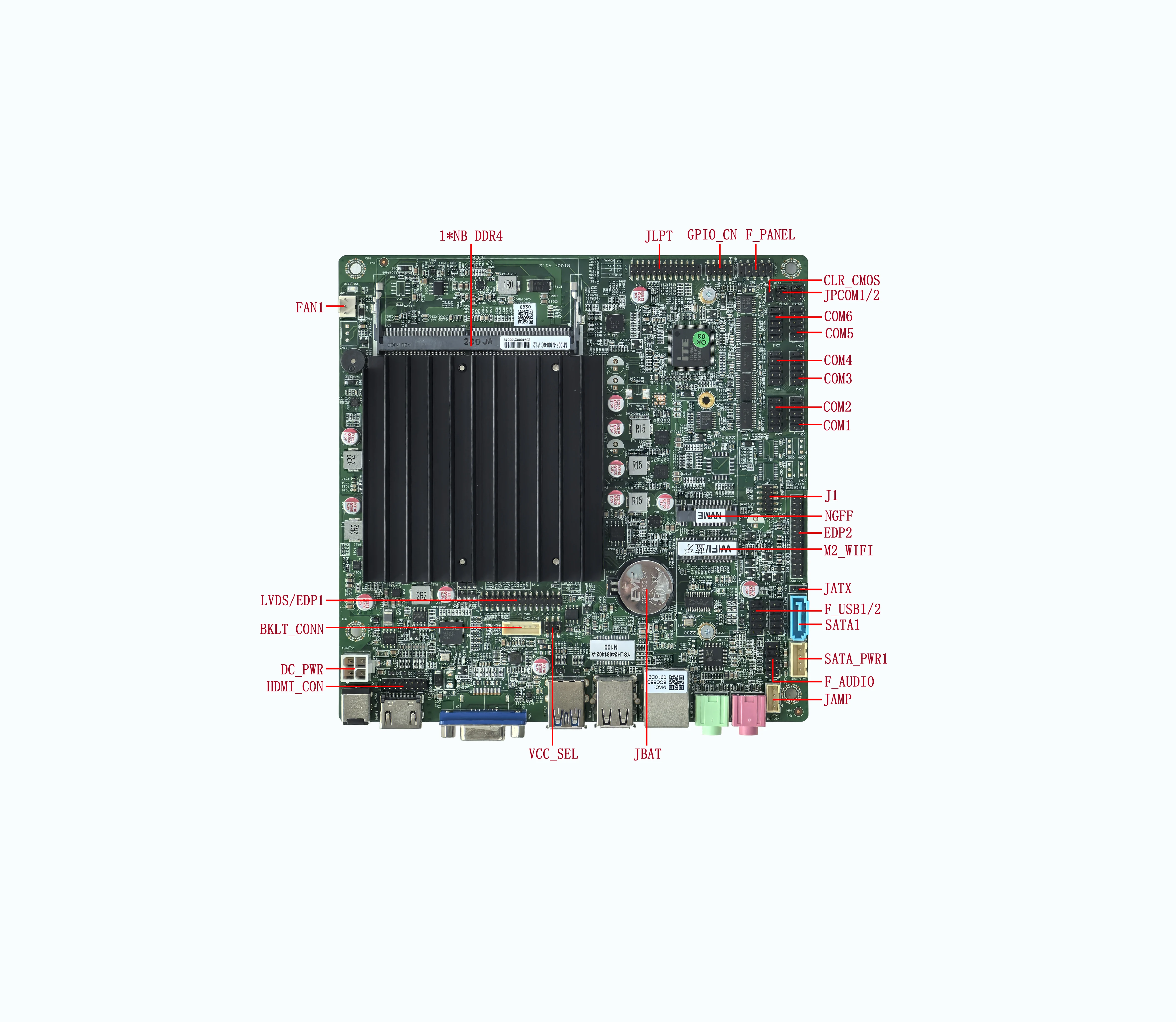 Hot Sale Industrial Mainboard With Alder Lake N Series N100  CPU Motherboard 4K VGA LVDS EDP