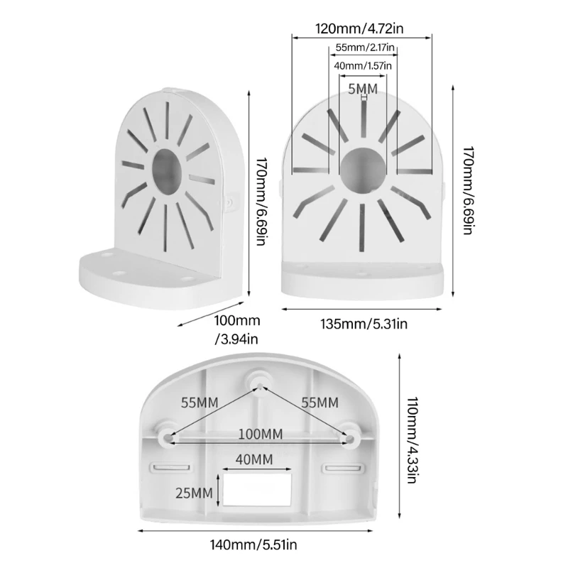 High Capacity Waterproof Ceiling Mount Dome CCTV Bracket for Easy Cable Storage 601F