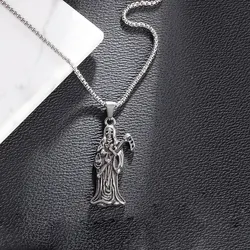 Men's Stainless Steel Divine Death's Skull Pendant Necklace For Accessory Jewelry