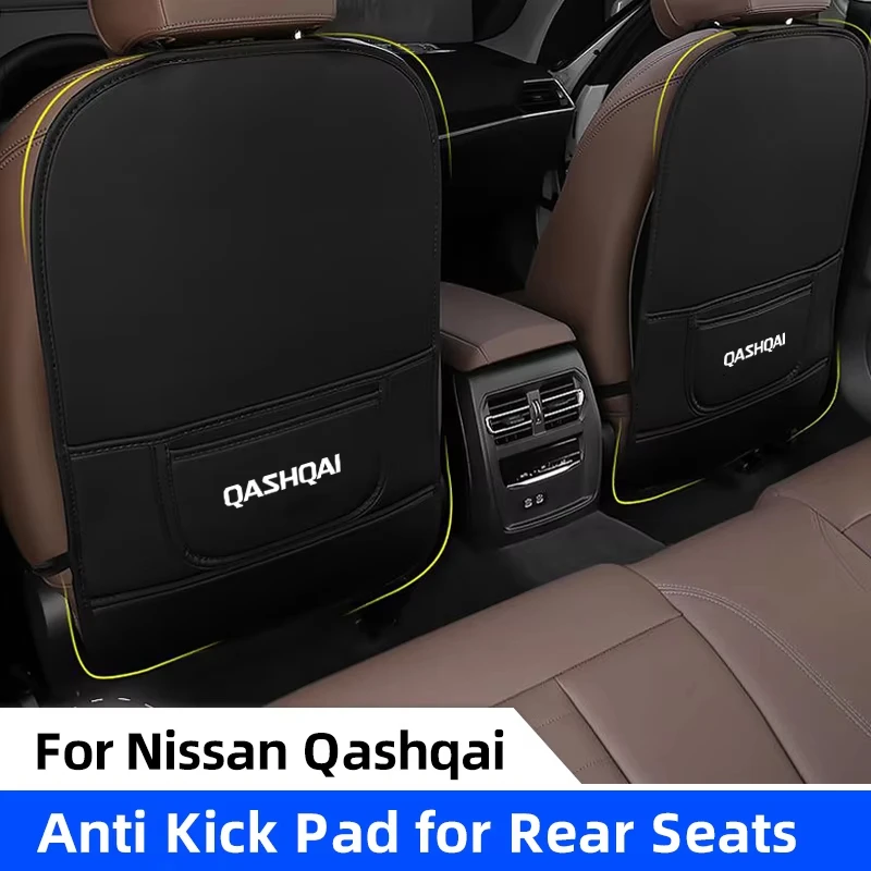 

Car Seat Anti Kick Pad For Nissan Qashqai J10 J11 J12 2011 Leather Seat Back Storage Anti Scratch Protector Cover Anti-Dirty Pad