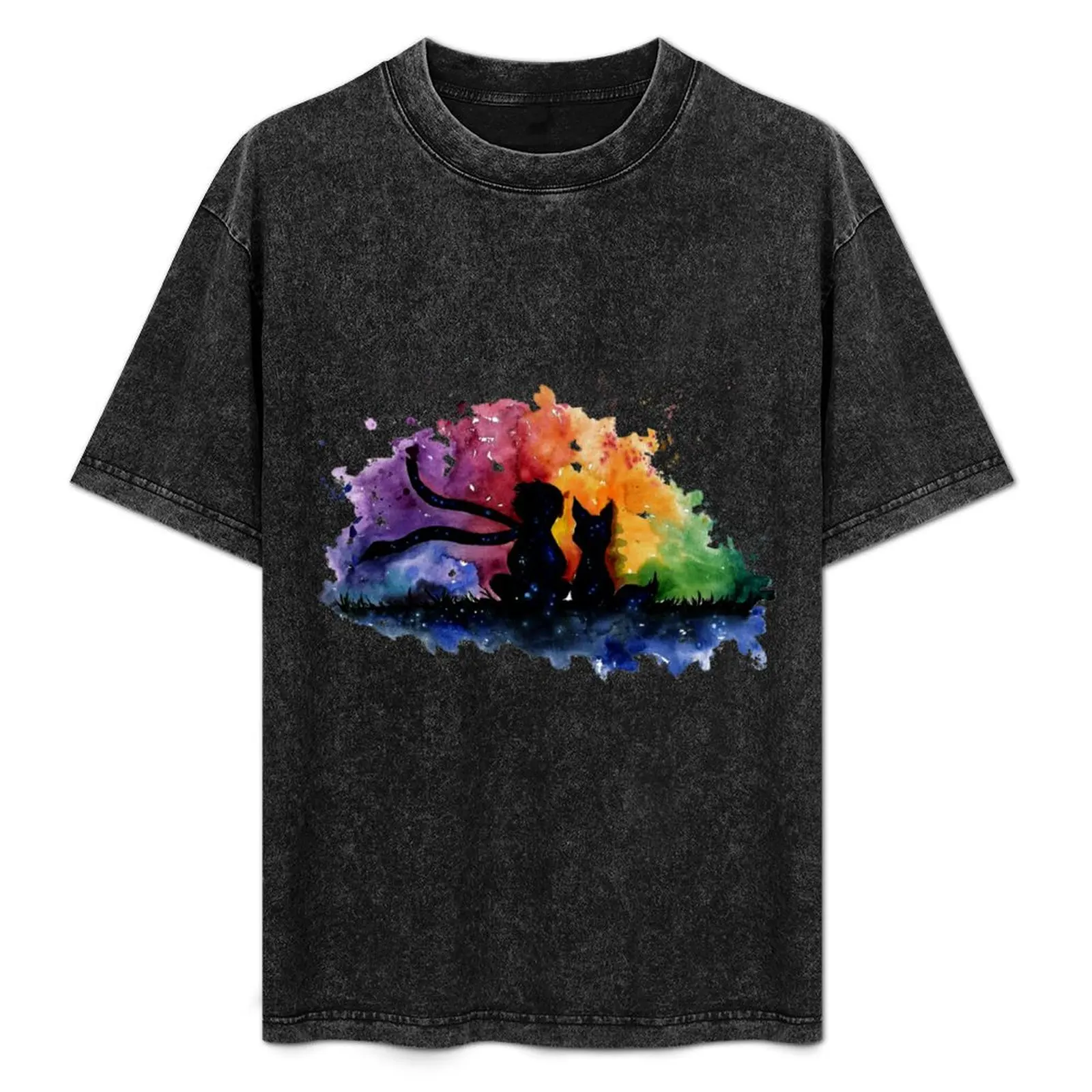 Prince fox book watercolor friendship T-Shirt quick drying aesthetic clothes funny t shirts men