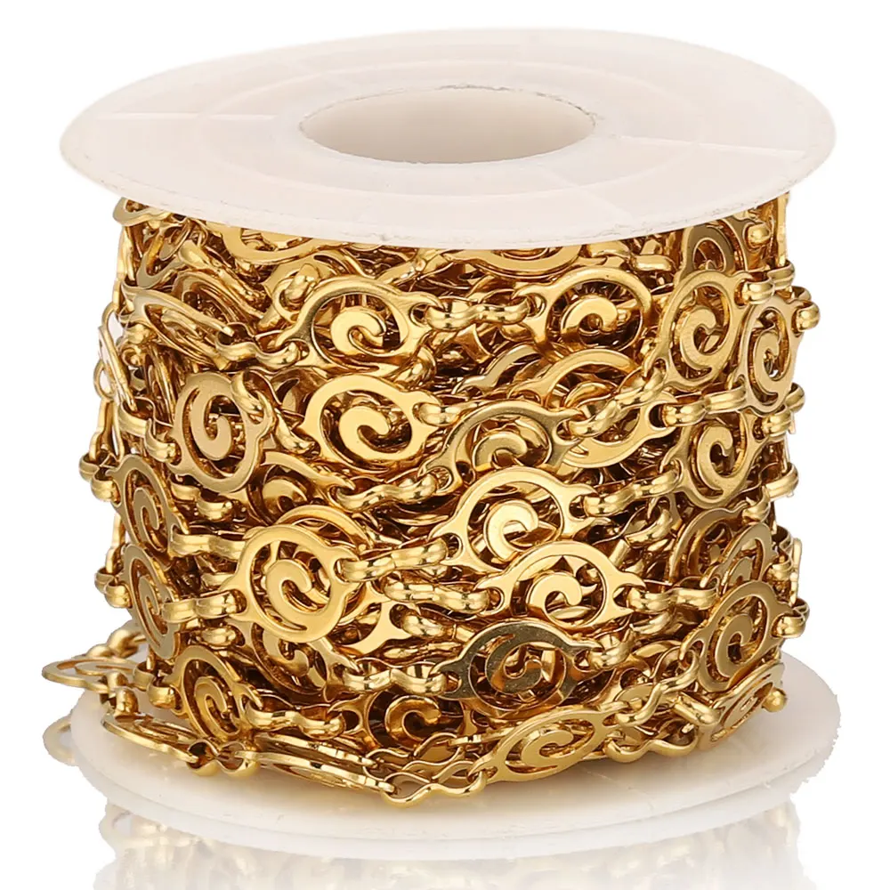 

1M Stainless Steel Gold Spiral Link Chain Jewelry Making Supplies Materials Craft Chain for DIY Necklace Bracelet Accessories