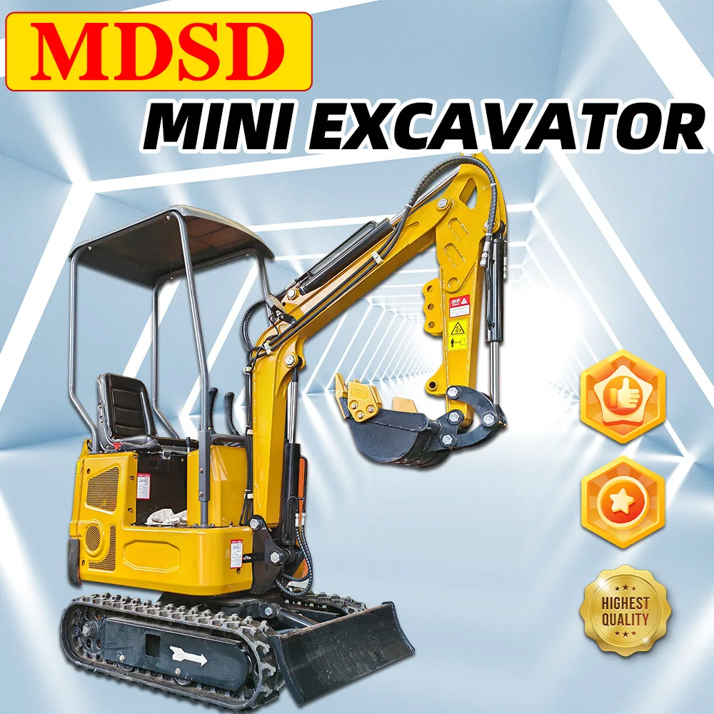Mini escavadeira com táxi, miniescavadeira diesel, escavadeira pequena para equipamentos de construção, miniescavadeira compacta com caçamba DDP Shippi