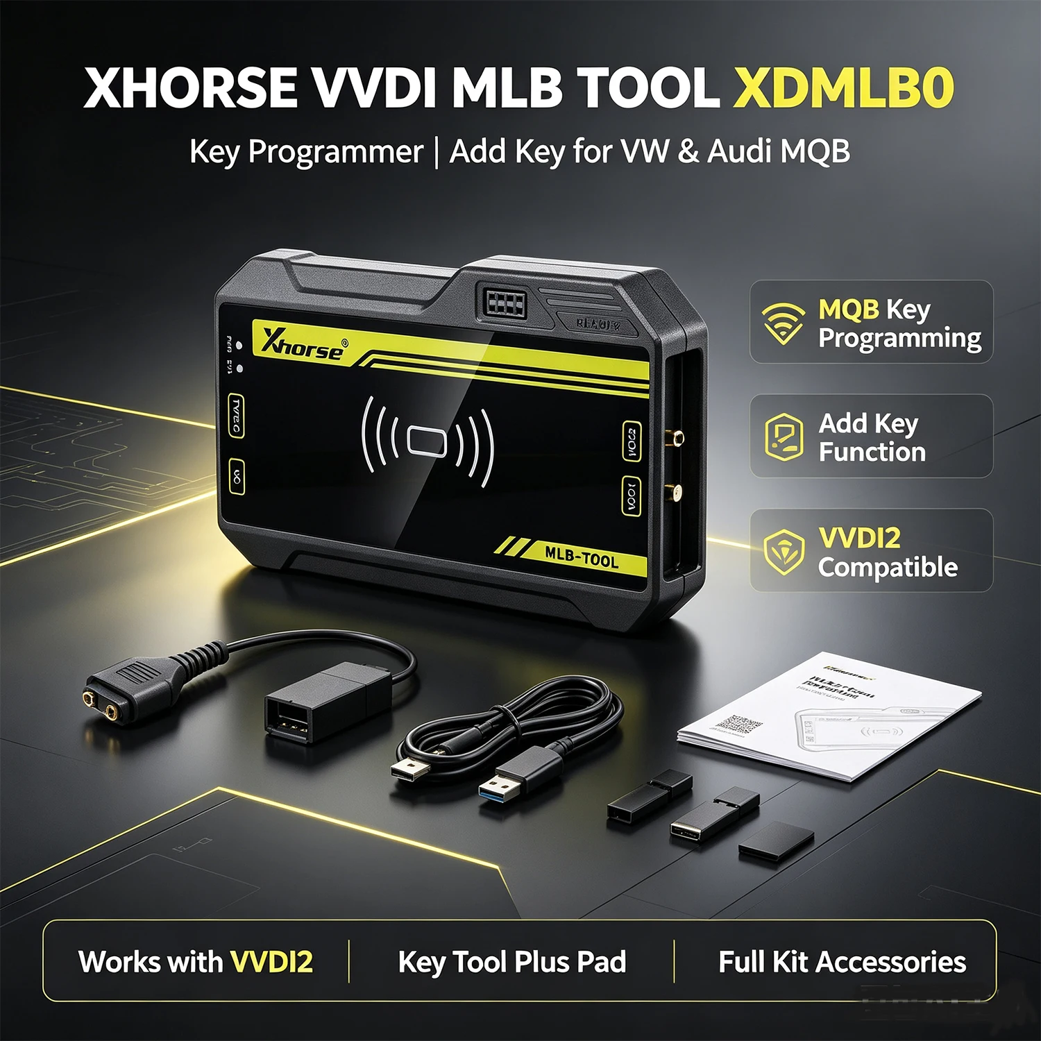 2026 Xhorse VVDI MLB Tool XDMLB0 Key Programmer Add Key VW Audi MQB Work with VVDI2 / Key Tool Plus Pad