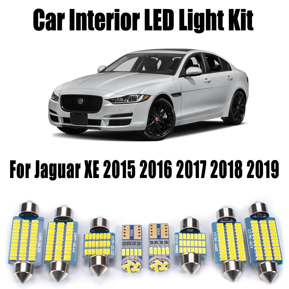 10Pcs Canbus LED Interior Dome Map Trunk Light Kit Canbus For Jaguar XE 2015 2016 2017 2018 2019 Car Reading Bulb Accessories