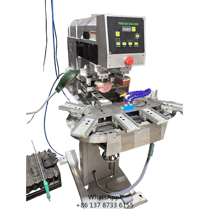 8-station Dual Color Remote Control Board Printing Semi-automatic Rotary Table Machine For Two Colour
