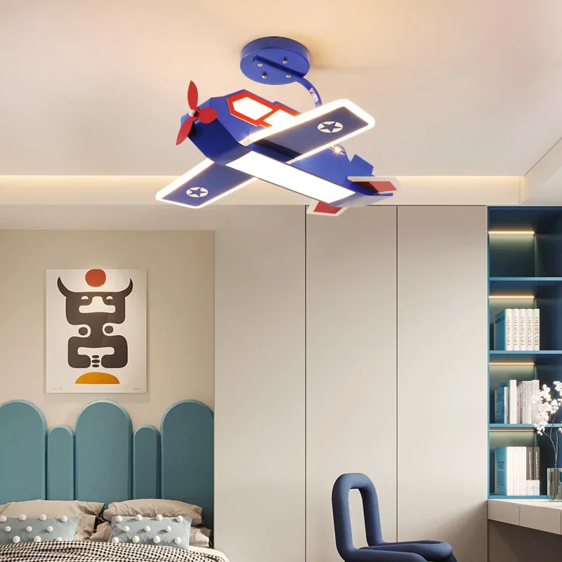 

American style airplane lights, children's room chandeliers, eye protection, boys' room, bedroom lights, creative cartoon person