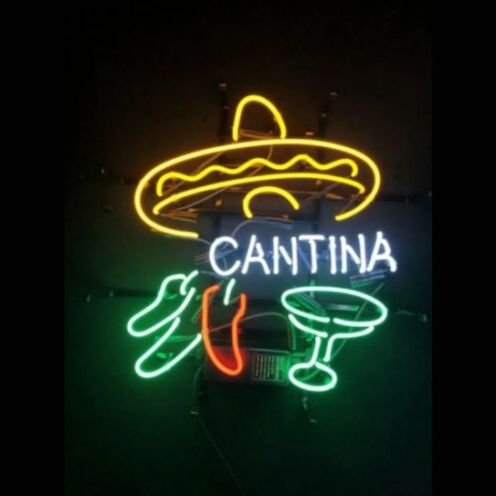 CANTINA Mexico Food Chilly Wine Neon Light Sign Custom Handmade Real Glass Tube Restaurant Advertise Wall Decor Display 15