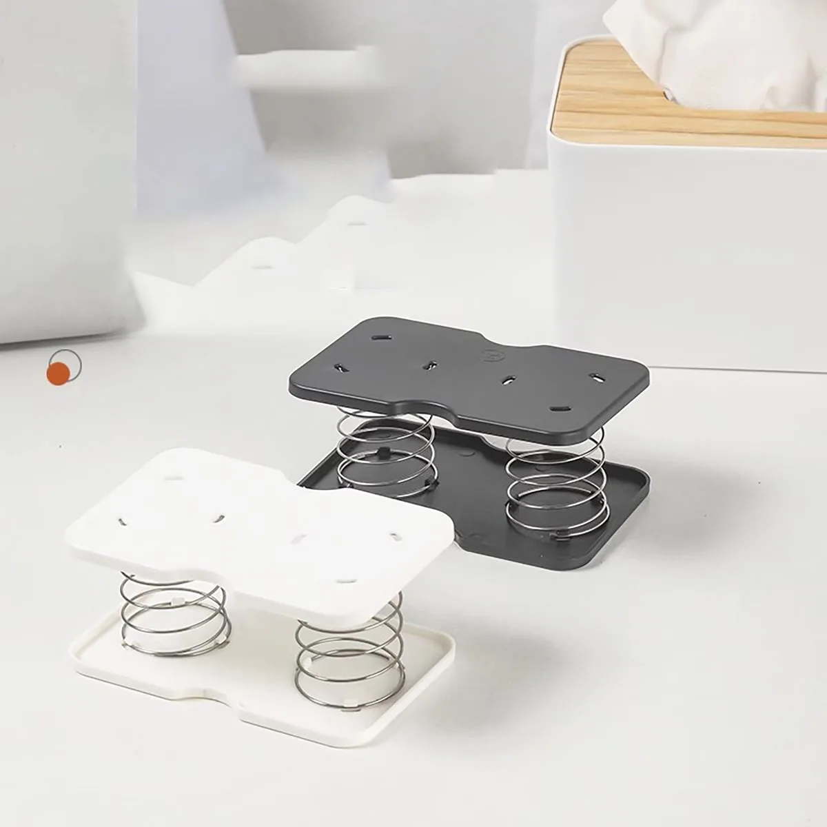 Automatic Tissue Box Tissue Dispenser Spring Loaded Tissue Holder Office Home Kitchen Toilet Bracket Organizer for Living Room