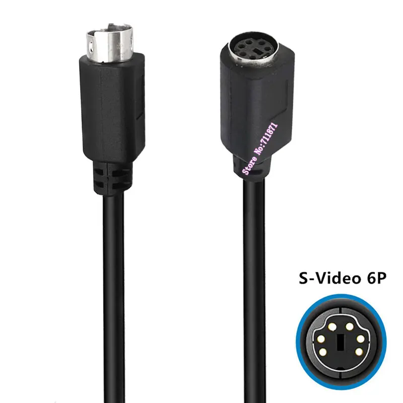 6 Needle 6Pin Male Female S-Video Mini Din Adapter Extension Cable Line Right Angle Elbow 6 Pin M F S-Video Line Wire Cord 6PIN
