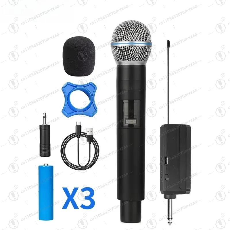 

Wireless Handheld Microphone Lightweight Portable Karaoke Microphone Case with USB Charging, Light Emitting Diode Display