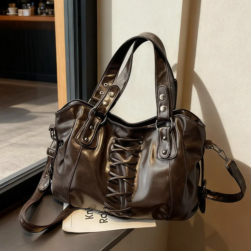 2026 Early Spring New Fashion Shoulder Bag Women Large Capacity Vintage Casual Tote Bag Commuter Crossbody Bag
