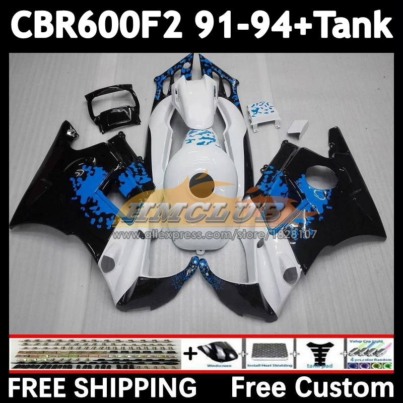 Graffiti blue Body +Tank For HONDA CBR600 CBR 600F2 600 F2 FS 55No.12 CBR600F2 91 92 93 94 CBR600FS 1991 1992 1993 1994 Fairings