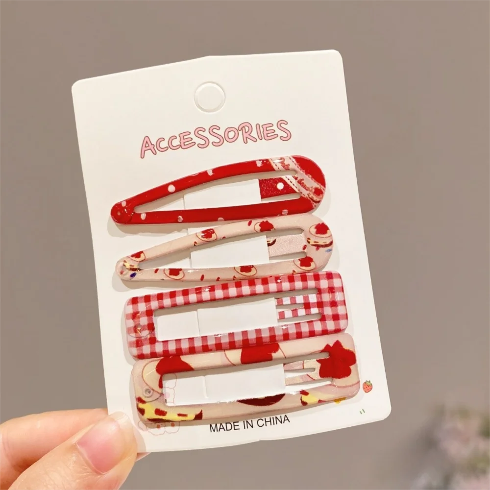 

4 шт./компл. милые красочные заколки для волос с геометрическим рисунком, ажурные заколки, милые заколки, аксессуары для волос
