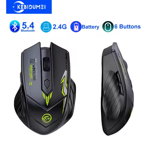 Bluetooth 5.4 Mouse Dual-Mode 2.4G Wireless Mouse 6 Buttons Gaming Mice Rechargeable Mouse 1600 DPI For PC Laptop Macbook