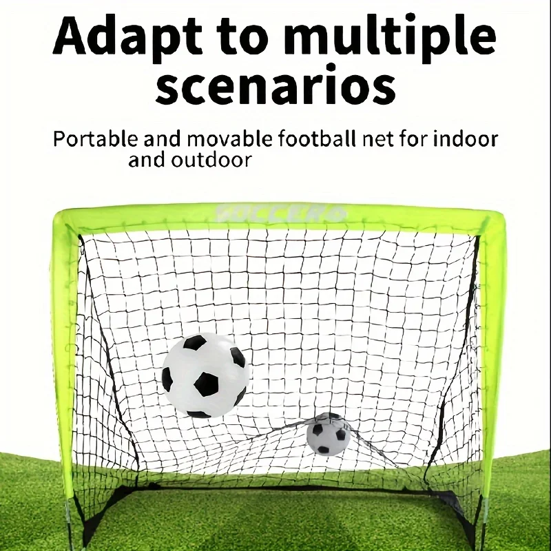 2つのゴール、4フィート x 3フィートのサイズのポータブルサッカーゴール - トレーニング機器、幼児用サッカーネット（ボール付き）、子供、青少年向けの屋外ゲーム、スポーツ