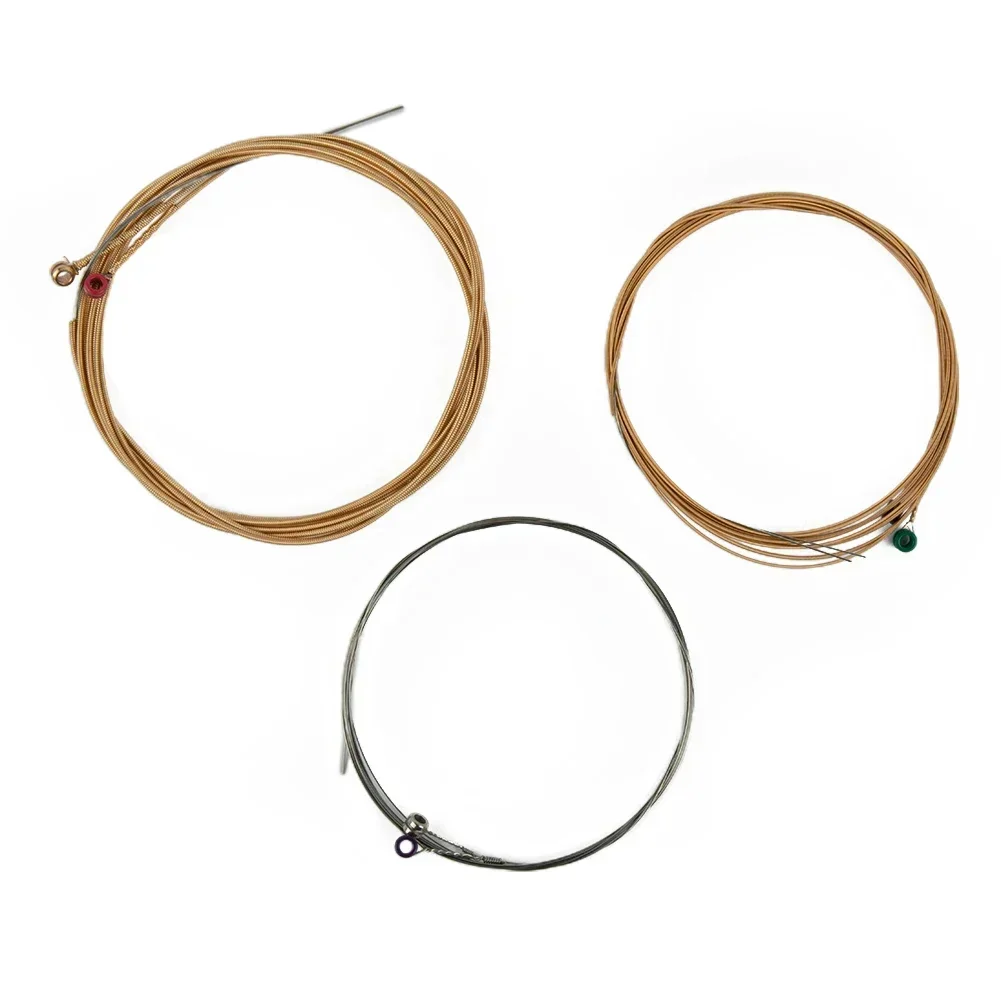 6Pcs/Set Acoustic Guitar Strings Parts Full Size 09-45 10-50 11-52 12-54 13-56  Brass Guitar Strings Gift For Beginner Players