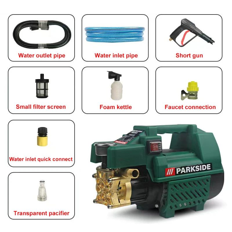 For Parkside High Pressure Cleaner Washer 2400W 3600PSI 528L/H Car Washers Garden Washing Tools For Water Gun Car Accessories