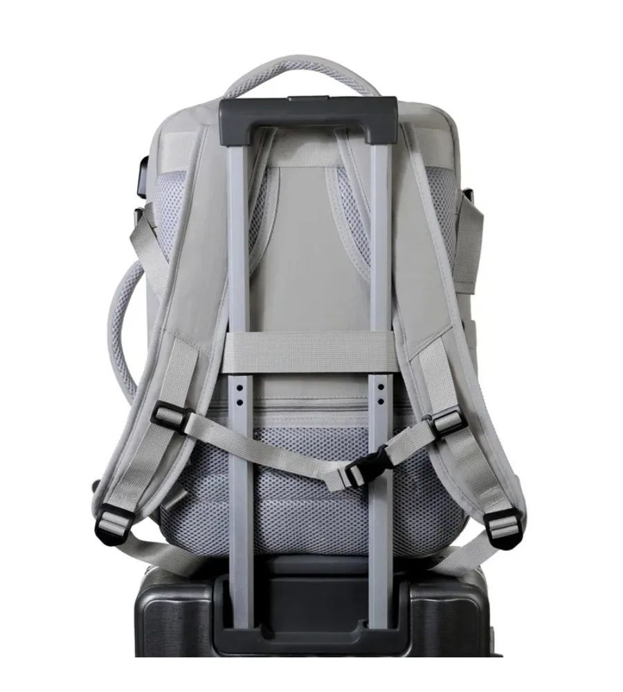 Versatile Expandable Travel Backpack With Luggage Strap For Short Business Trips