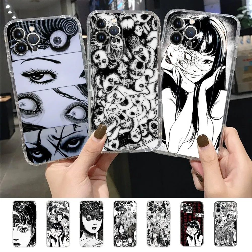 Black comics Junji Itos Tomies Phone Case For iPhone 15 14 11 12 13 Mini Pro XS Max Cover 6 7 8 Plus X XR SE 2020 Funda Shell