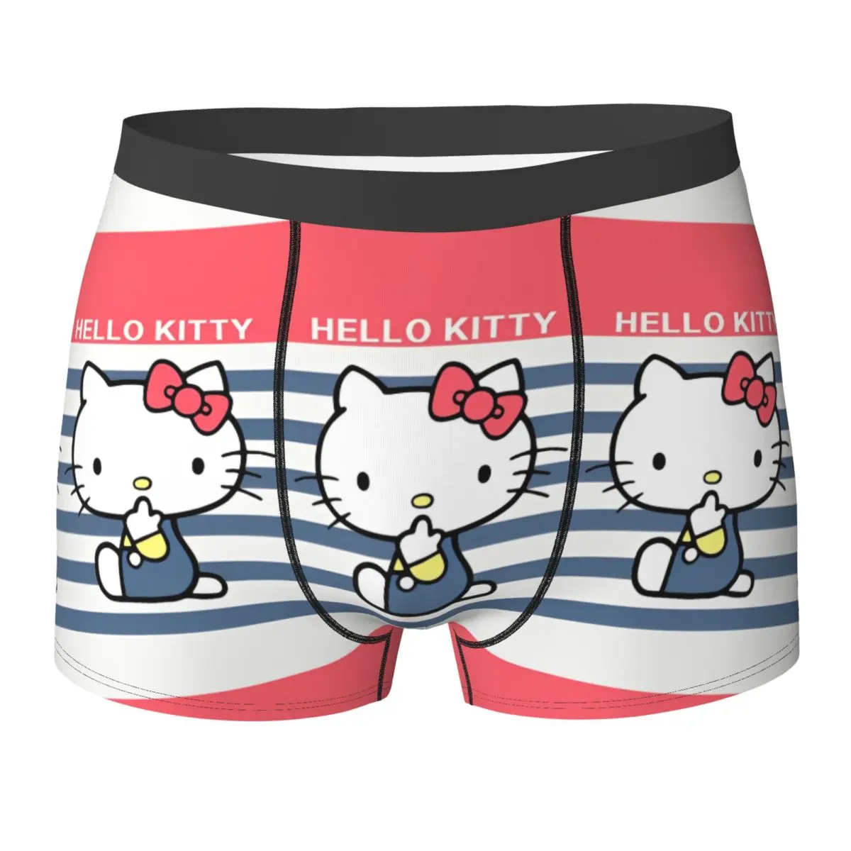 

Kawaii Hello Kitty Underwear Cute Cartoon Men Shorts Briefs Soft Boxer Shorts High Quality Print Large Size Panties