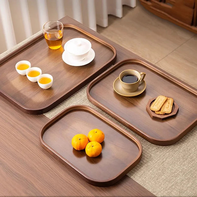 

Dessert Coasters Tea Tray Serving Wooden Coffeeware Wood Plates For Food Tea Tray Plate Cake Bandeja Madera Home Decorationgs