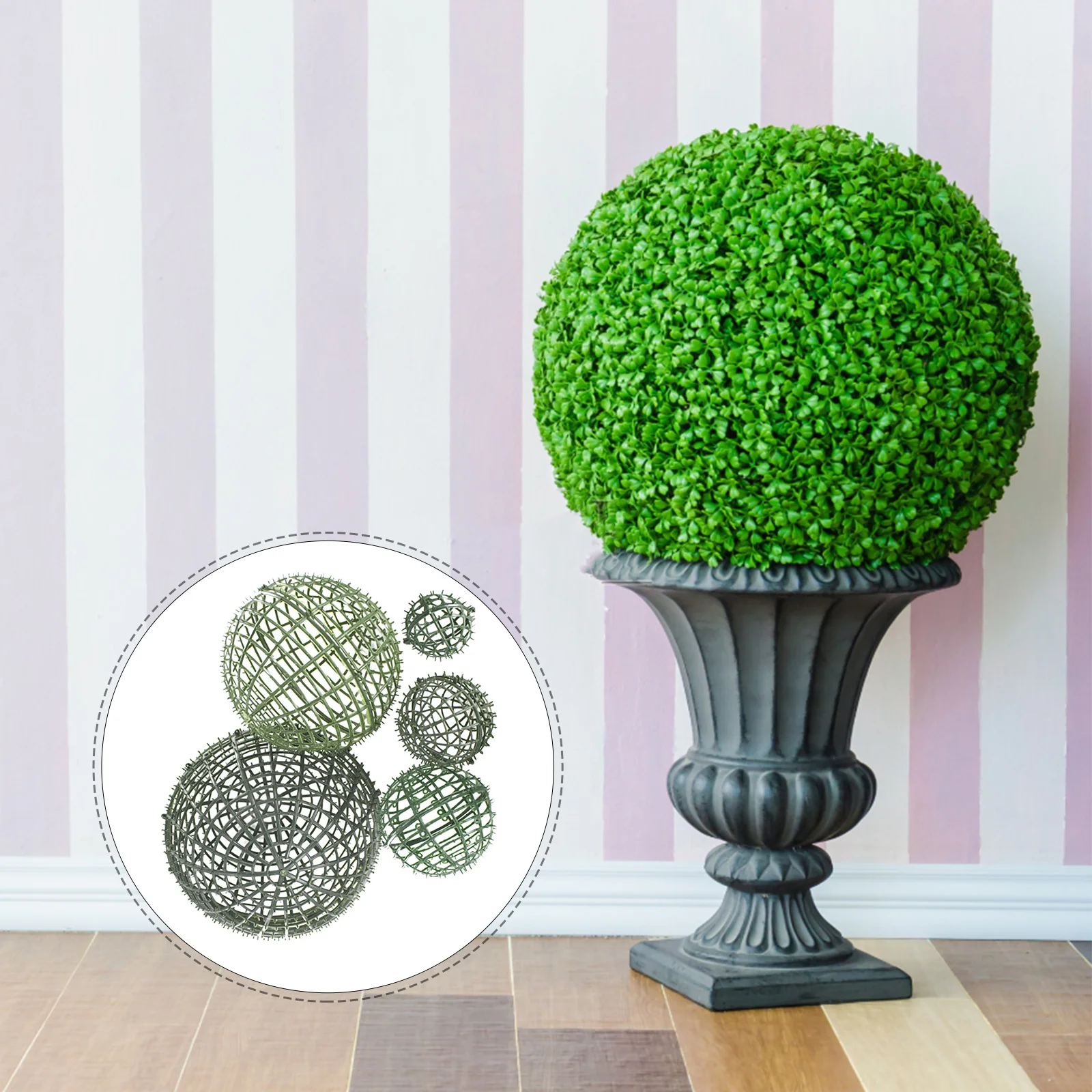 

5Pcs Artificial Flower Arrangement Holder Plastic Topiary Ball Frame Rack Sturdy Decorative Plant Garden Shelf Support