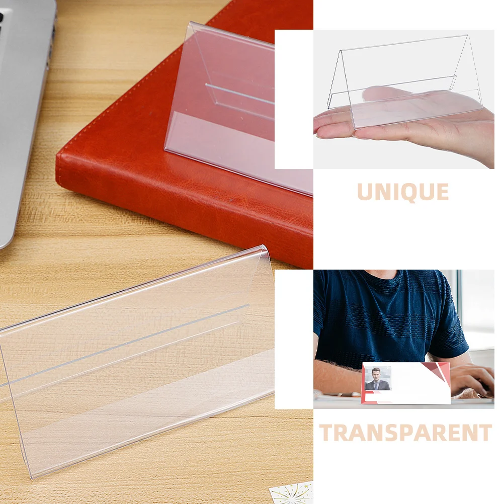 8 قطع من علامات الأسماء المصنوعة من الأكريليك الشفاف، حاملات مكتب المؤتمرات، علامات جلوس شفافة لأحداث اجتماعات المكتب #3