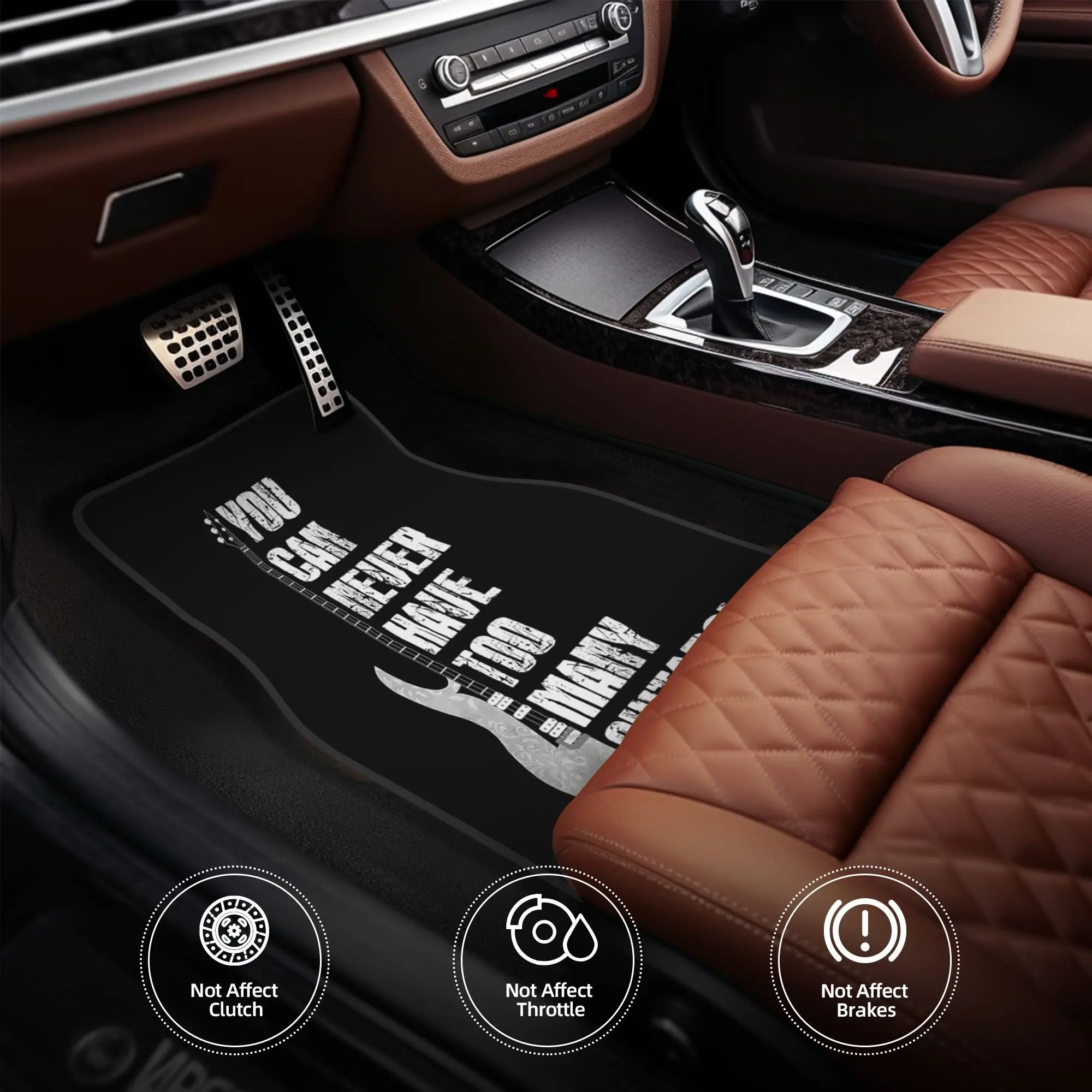 4pcs You Can Never Have Enough Guitars! The Musician Design With A Cool, Unique Guitar Car Floor Mats, Durable, Fit For Cars, Id