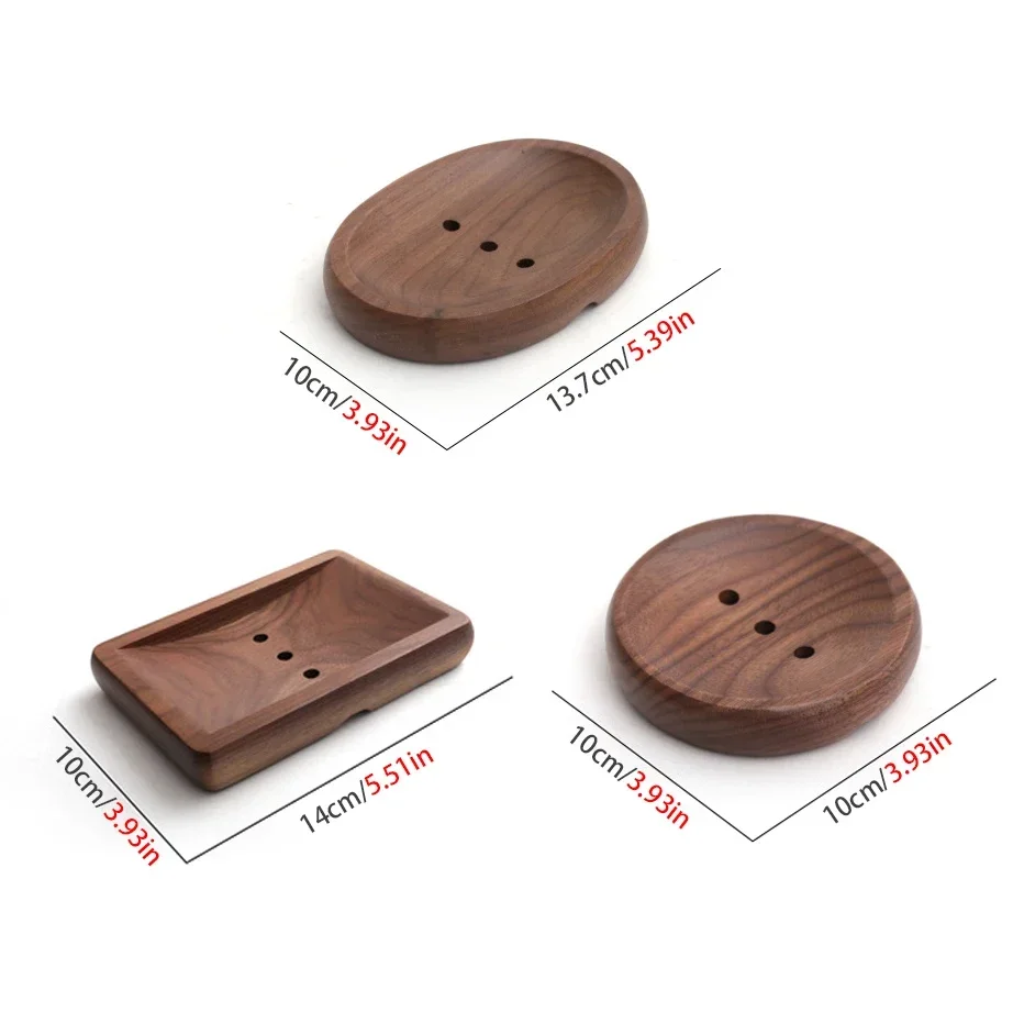 Bathroom Soap Box Walnut Wooden Log Holder Handmade Soap Dish Mildew Drain Tray Bath Shower Soap Organizer