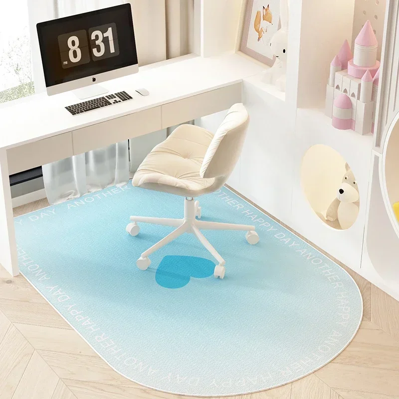 Bedroom Carpet Office Roller Skating Chair Floor Mat Anti-slip Soundproof Carpets Bedside Foot Mats Blue Home Decoration Rug