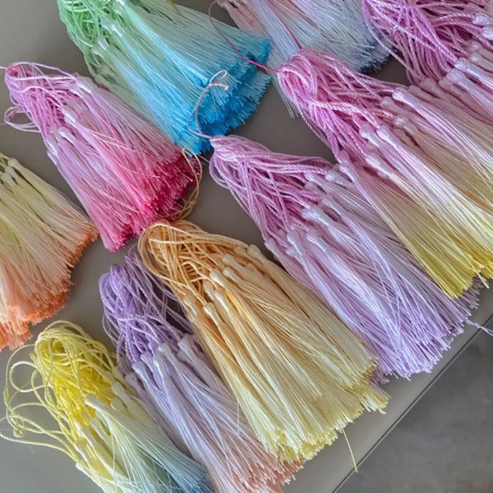 10pcs Handmade Gradient Tassels Bookmark Headwear DIY Jewelry Accessory Clothing Pendant DIY Crafts Colorful Macrame DIY Jewelry