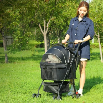 Pet Seyahat Arabası Ayrılabilir Kedi Köpek Kafesi Taşıyıcı Evcil Hayvan Arabası Hafif Katlanabilir Taşınabilir Taşıyıcı Arabası
