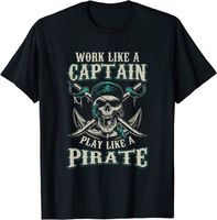 Funny Boat Captain Shirt Men Boating Pirate Shirt Motorboat T-Shirt