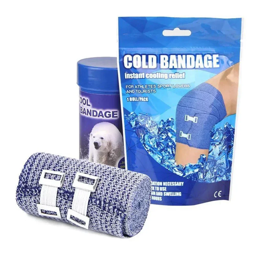 Self Adhesive Ice Bandage Instant Cooling Ice Tape Muscle Recovery Cooling and Compression Tape for Athletes and Adults