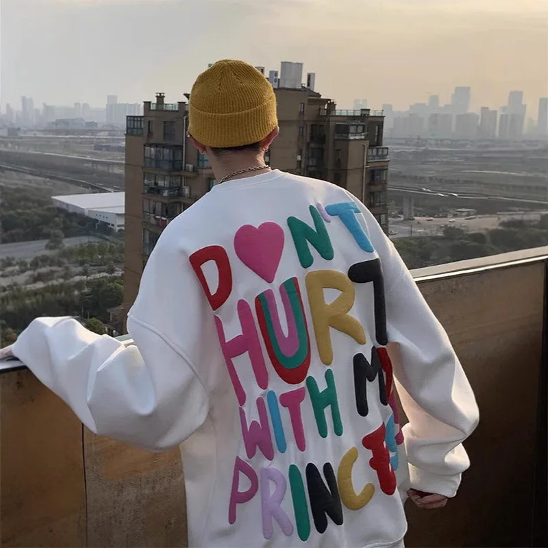 

Корейская версия Harajuku Sle Spring Autumn Instaam C, толстовка с длинными рукавами, женская модная уличная одежда, толстовка с буквенным принтом