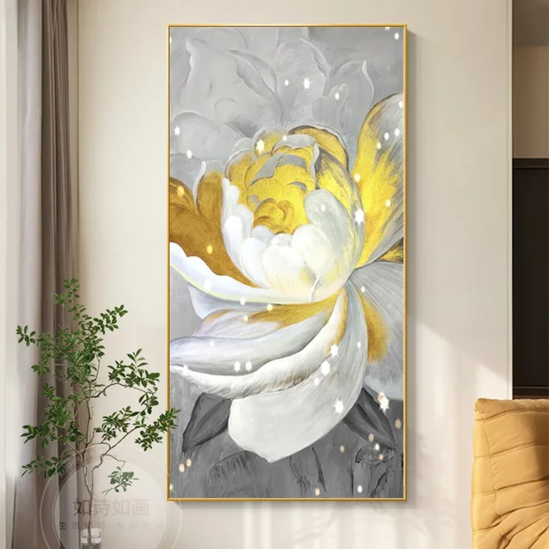 Entrance entrance decorative painting modern simple corridor end light luxury atmosphere abstract hanging painting