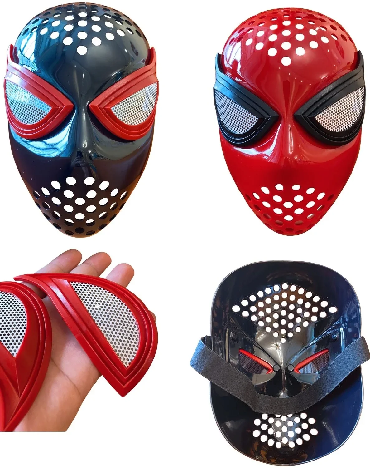 Homecoming SpiderMan Far From Home Iron Spider Faceshell Cosplay Mask Helmet Costume Accessory Elastic Straps Red Black Mask