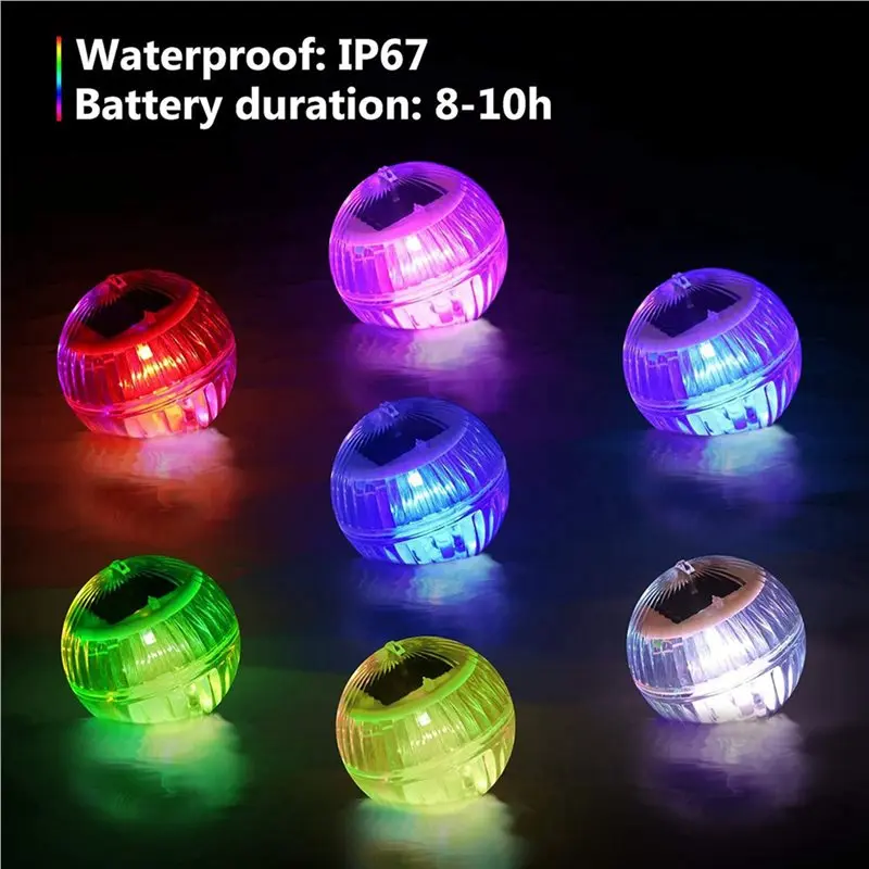 3X Solar Floating Pool Light Waterproof Colorful LED Solar Glow Ball Lamp