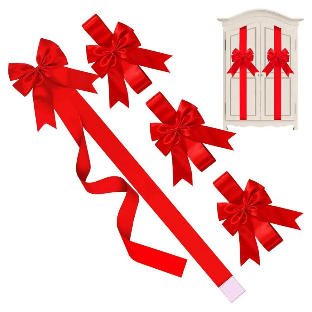 Festive Bow for Gift Wrapping Festive Christmas Cabinet Ribbons Bows Set Door Ribbon Bows for Holiday Party Supplies Indoor