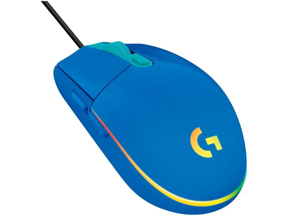 Mouse Gamer Logitech G Optical 8000DPI 6 Buttons G203 Lightsync Blue