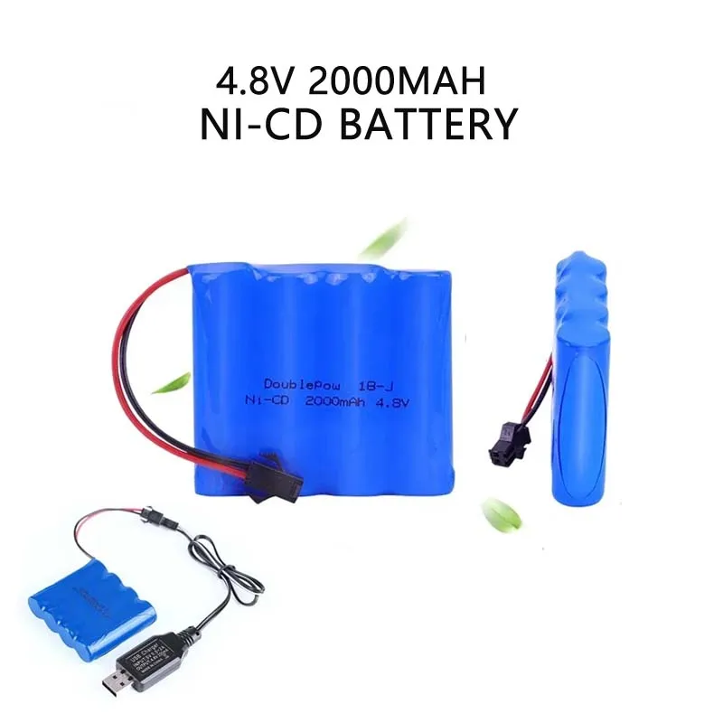 

1-5pcs Ni-CD 2000mAh Battery Rechargeable Battery AABattery Pack Used for Dump Truck Toy Car Four-wheel Drive Alloy Climbing Car