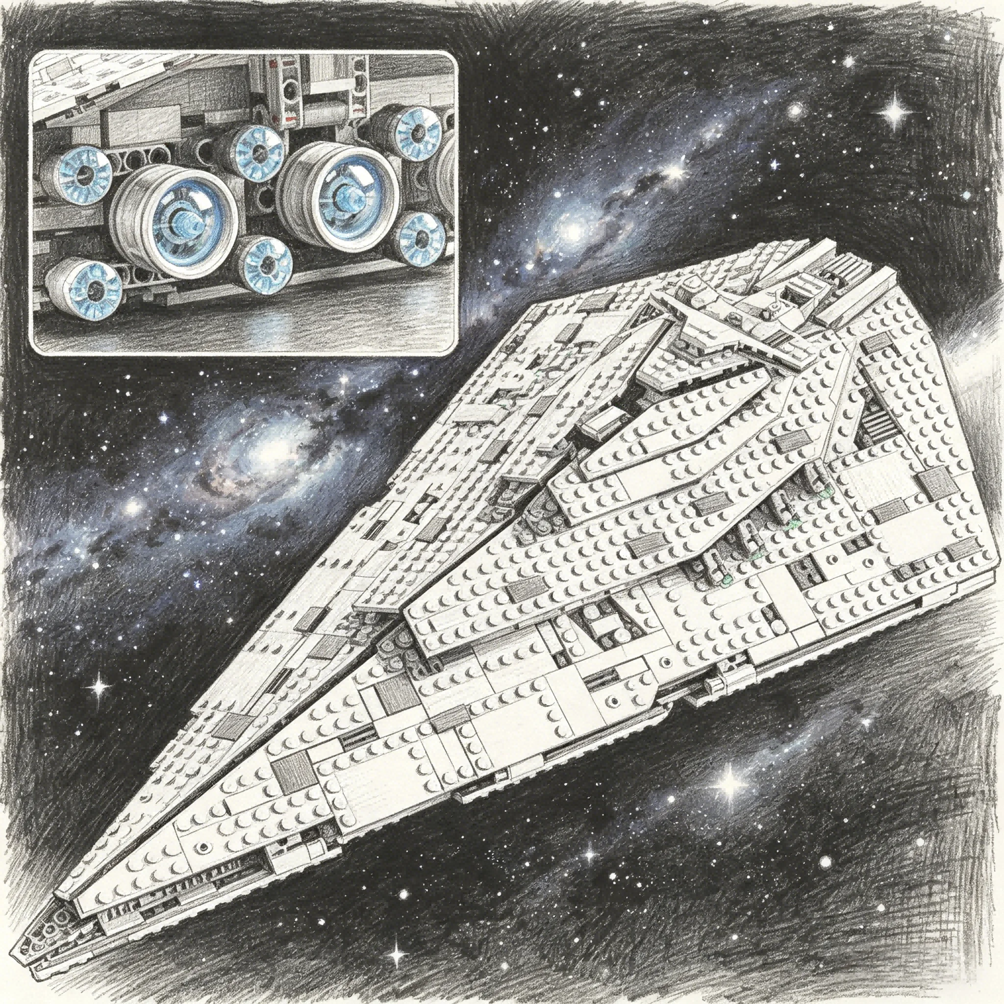 Neues Modell 1416 PCS MOC Cosmic Fighter Space Ship Home Decoration Figurine DIY, geeignet als Geschenke für Geburtstage und Feiertage.